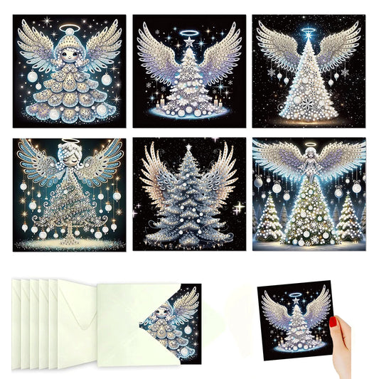 Diamond Painting Kerstkaarten set – 6 kerstkaarten met enveloppen - HK077