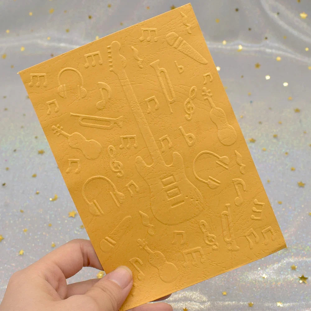 Embossing folder gitaar patroon 3D voor kaarten en scrapbooking
