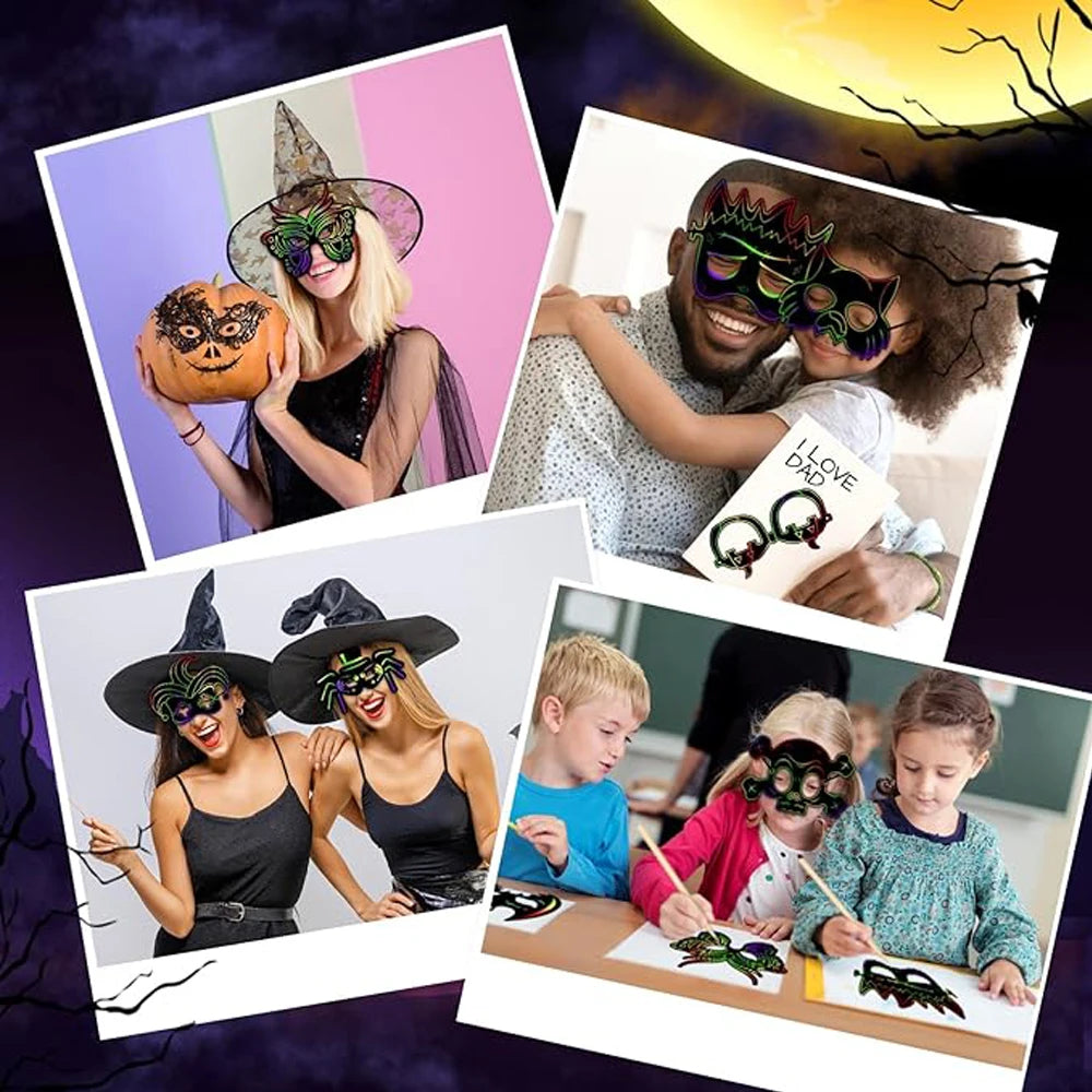 Krastekening Halloween Masker Set 6 Stuks Creatief Knutsel Pakket