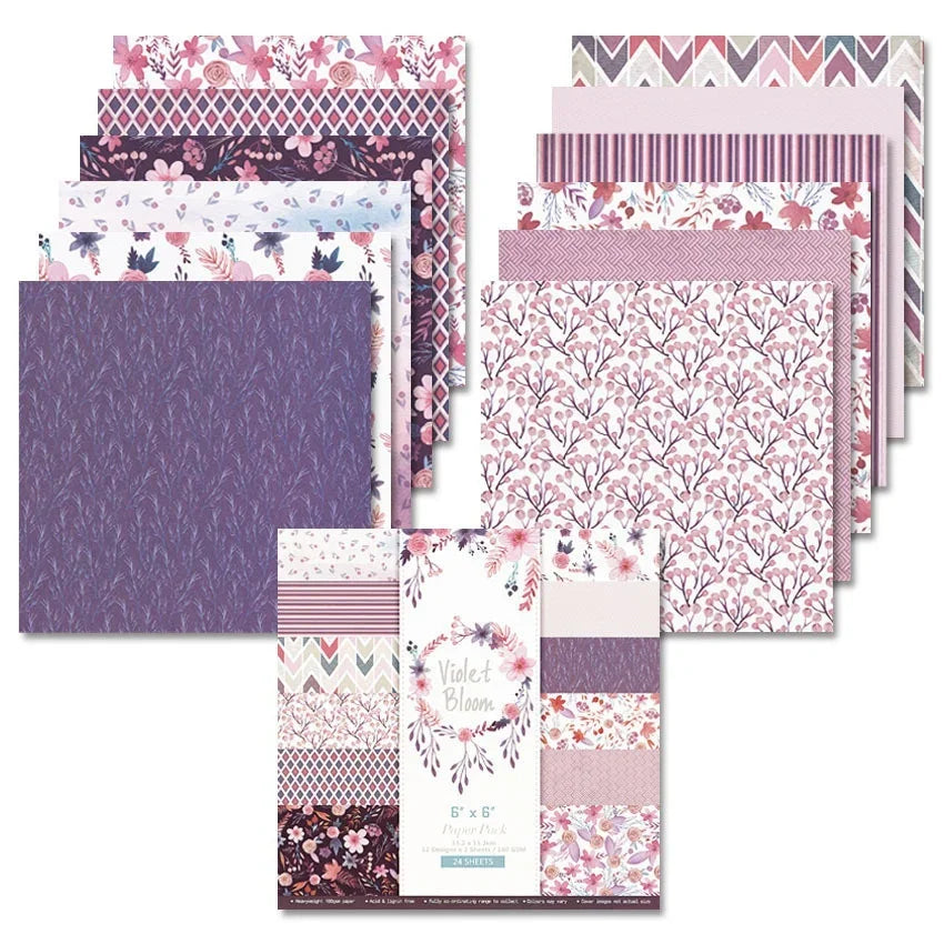 Papier voor kaarten maken en scrapbook Violet Bloom knutselpapier