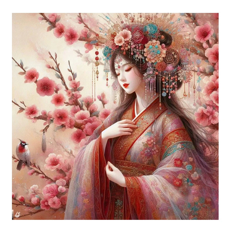 AB Diamond Painting met AB en Fairy dust steentjes – Peach Blossom