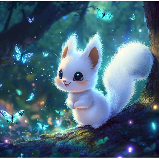 Diamond Painting Dieren - volledige bedekking - ronde of vierkante steentjes - Eekhoorn