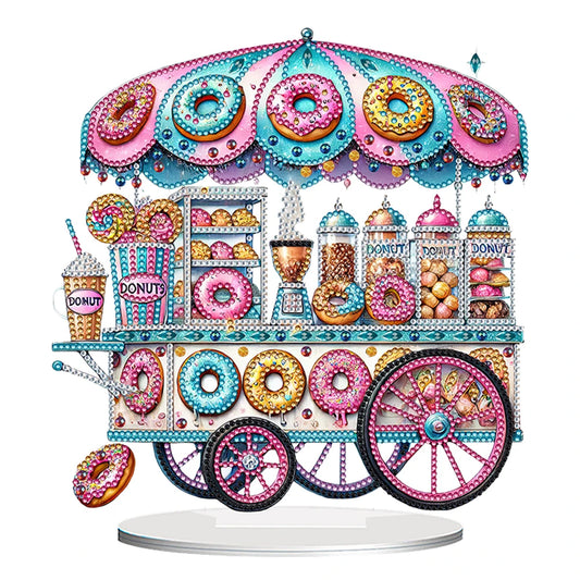 Diamond Painting Tafelornament Acryl Decoratie met Speciale Strass - Donut kar