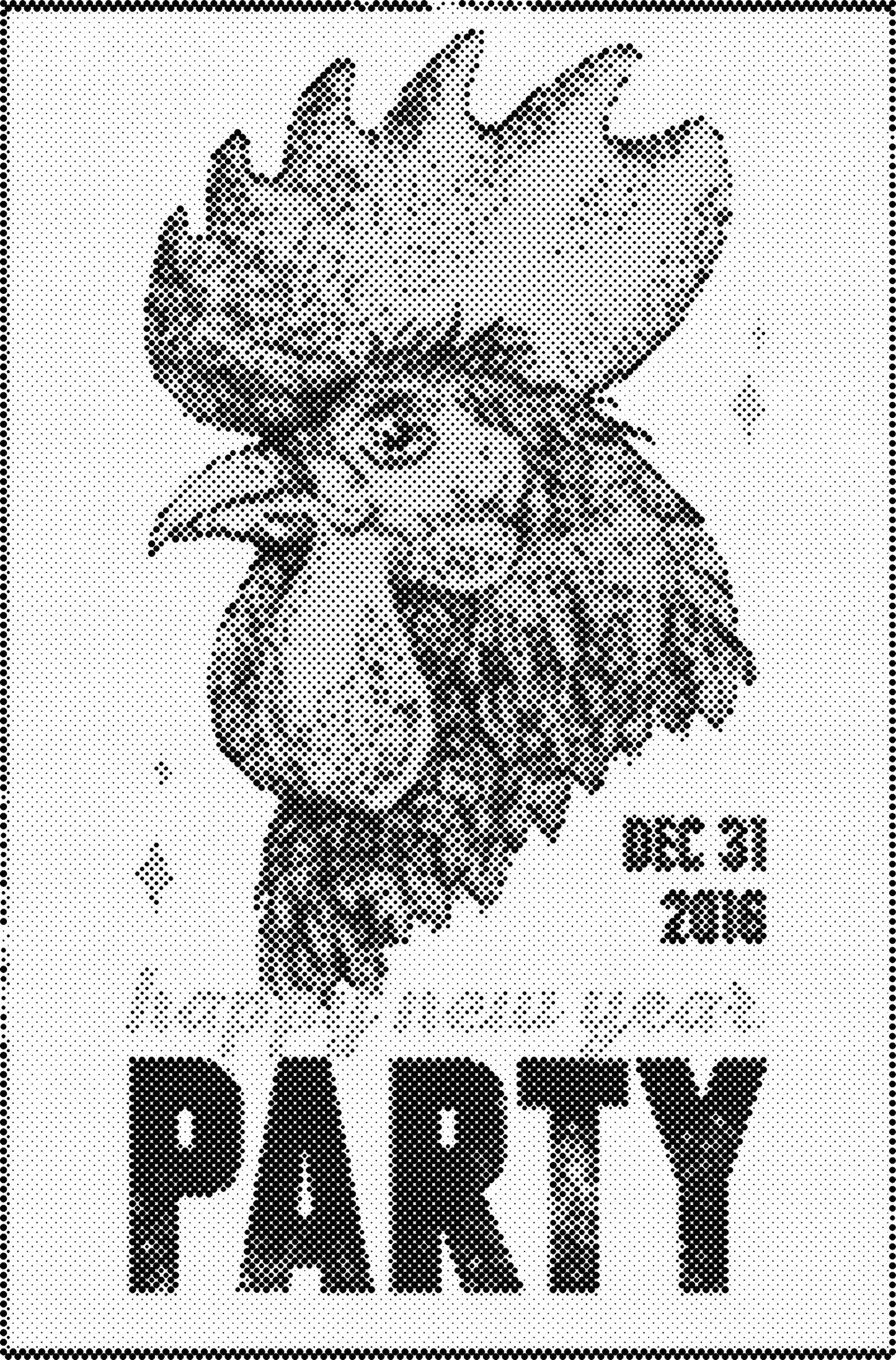 DOT Painting – Kippen & Hanen – 40x60cm t/m 60x90cm – Met of zonder stiften