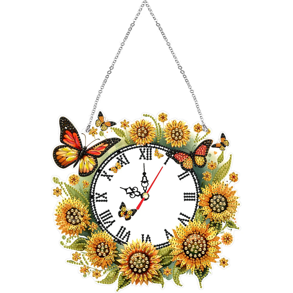 Diamond Painting Klok met Vlinderdesign