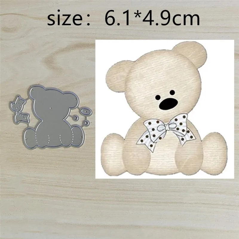 Snijmallen Beer met Strik voor Scrapbooking en Creatieve Kaarten