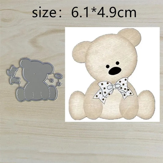 Snijmallen Beer met Strik voor Scrapbooking en Creatieve Kaarten