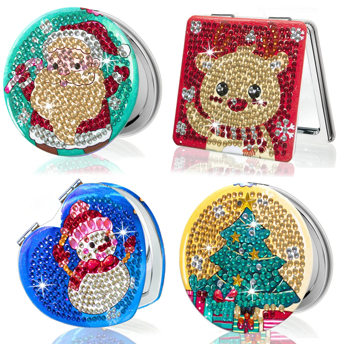Diamond Painting Spiegel Kerst Compact Dubbelzijdig Opvouwbaar