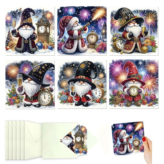 Diamond Painting Kerstkaarten set 6 feestelijke ansichtkaarten - HK064