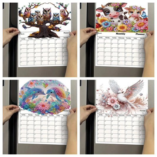 Diamond Painting Kalender met Magnetisch Whiteboard en Markerset voor Beginners