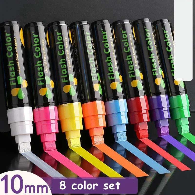 Stiften set 8 kleuren uitwisbare fluorescerende markers voor LED schrijfbord
