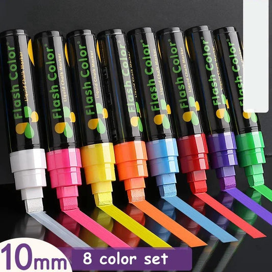 Stiften set 8 kleuren uitwisbare fluorescerende markers voor LED schrijfbord