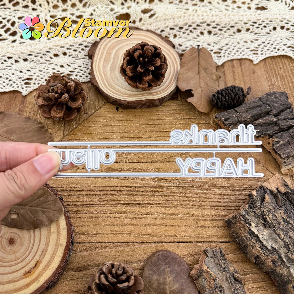 Snijmal Tekstwoorden en Rand voor Scrapbooking en Kaarten