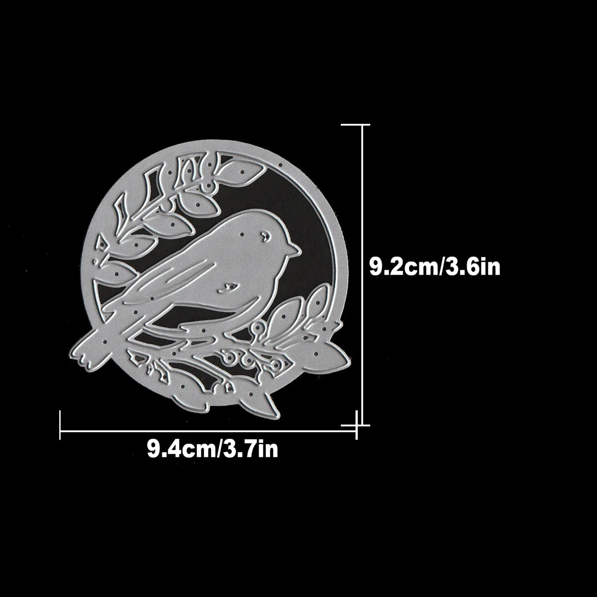 Snijmal halve cirkel met vogel op tak voor kaarten en creatief papierwerk