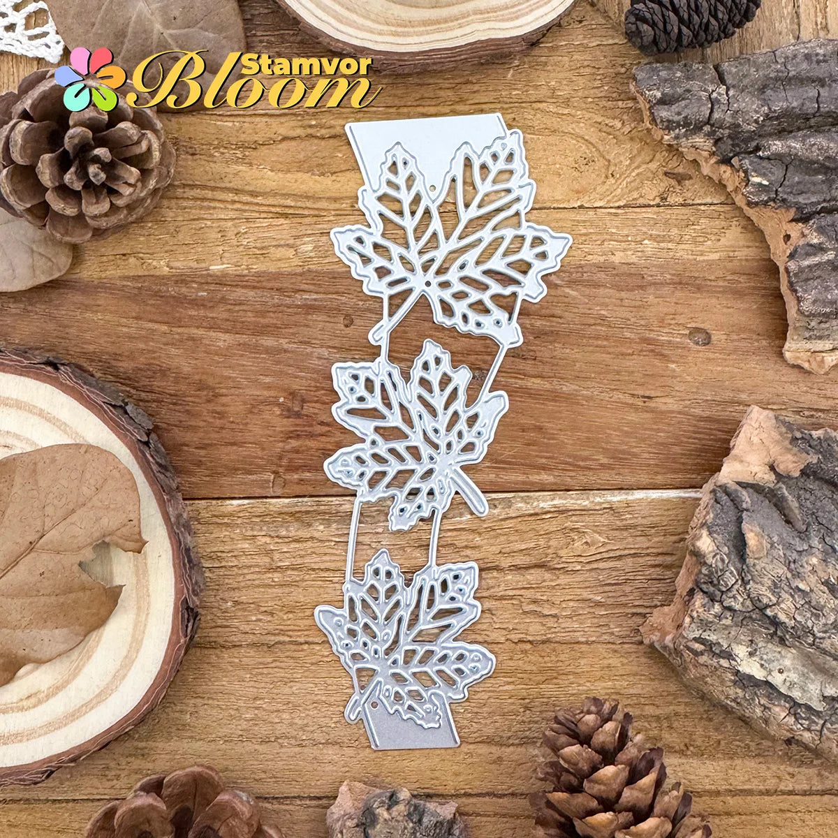 Snijmal Herfstbladeren Rand – Decoratieve Metaalmal voor Kaarten en Scrapbooking