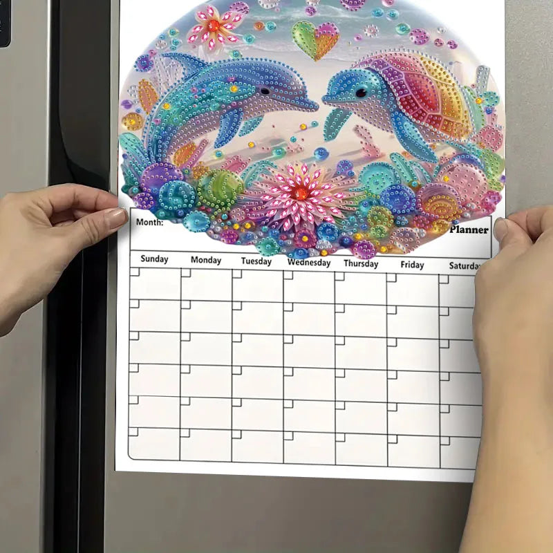Diamond Painting Kalender met Magnetisch Whiteboard en Markerset voor Beginners