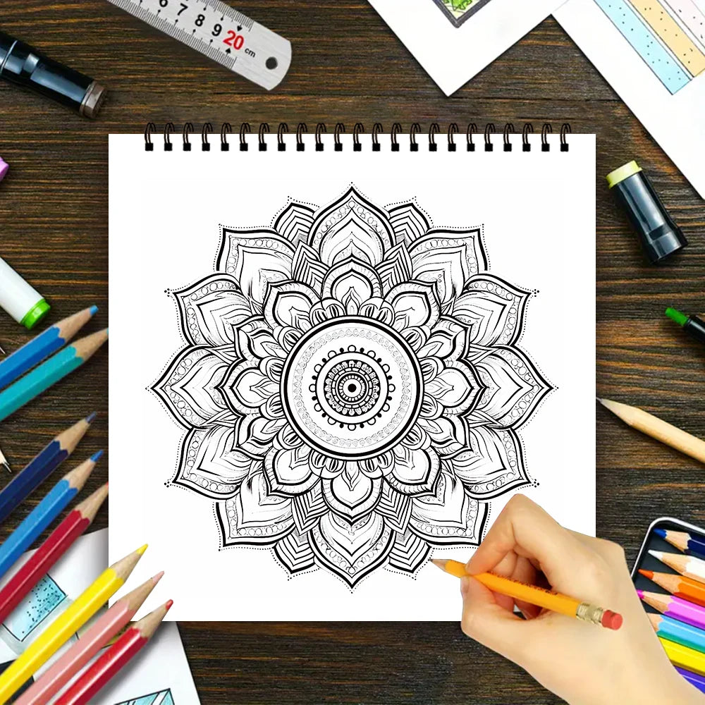 Kleurboek voor volwassenen en tieners – 30 vellen dik papier met spiraalbinding