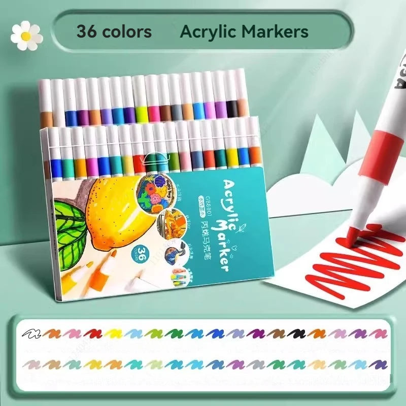 Stiften set acrylverf markers 12-80 kleuren voor steen, glas, hout en keramiek