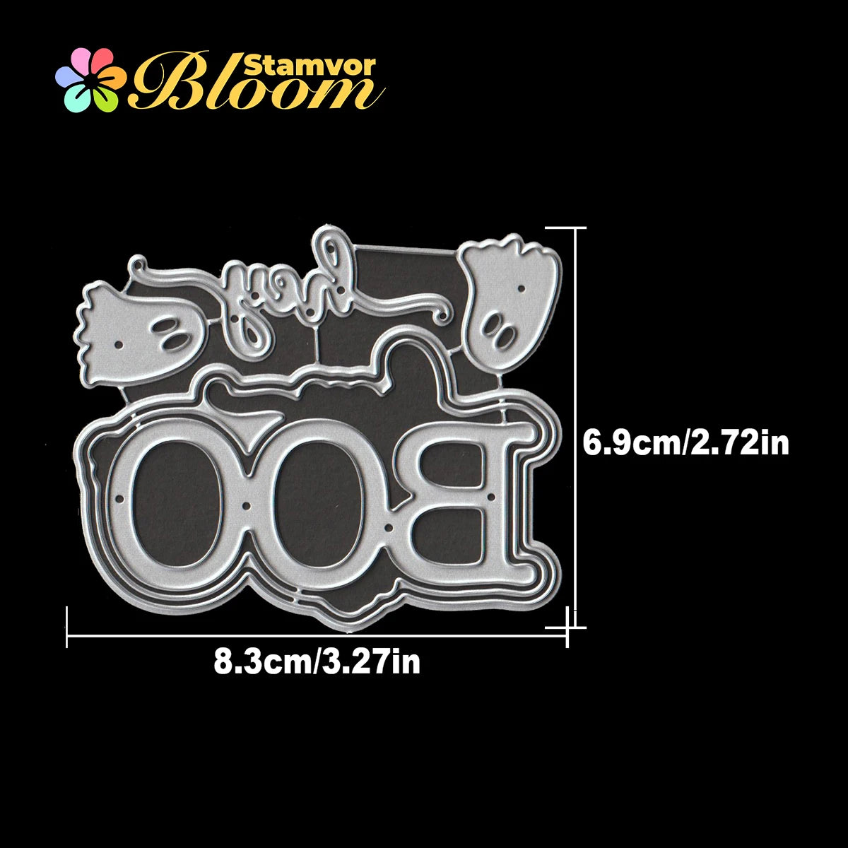 Snijmal Halloween BOO spook tekst metaal snijvormen