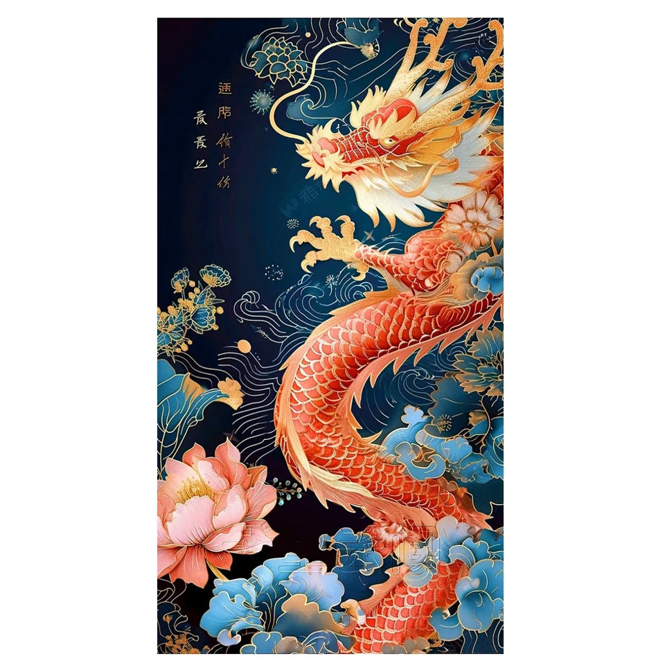 AB Diamond Painting met AB en Fairy dust steentjes – Chinese Draak