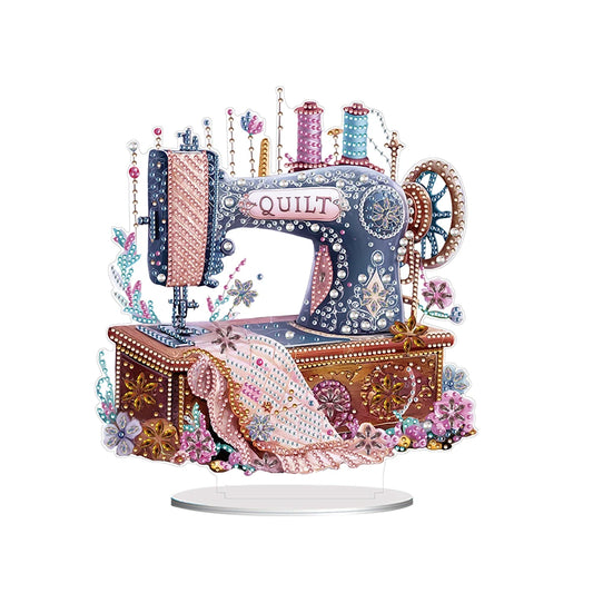 Diamond Painting Tafelornament Acryl Decoratie Set voor Beginners en Volwassenen - Naaimachine 4