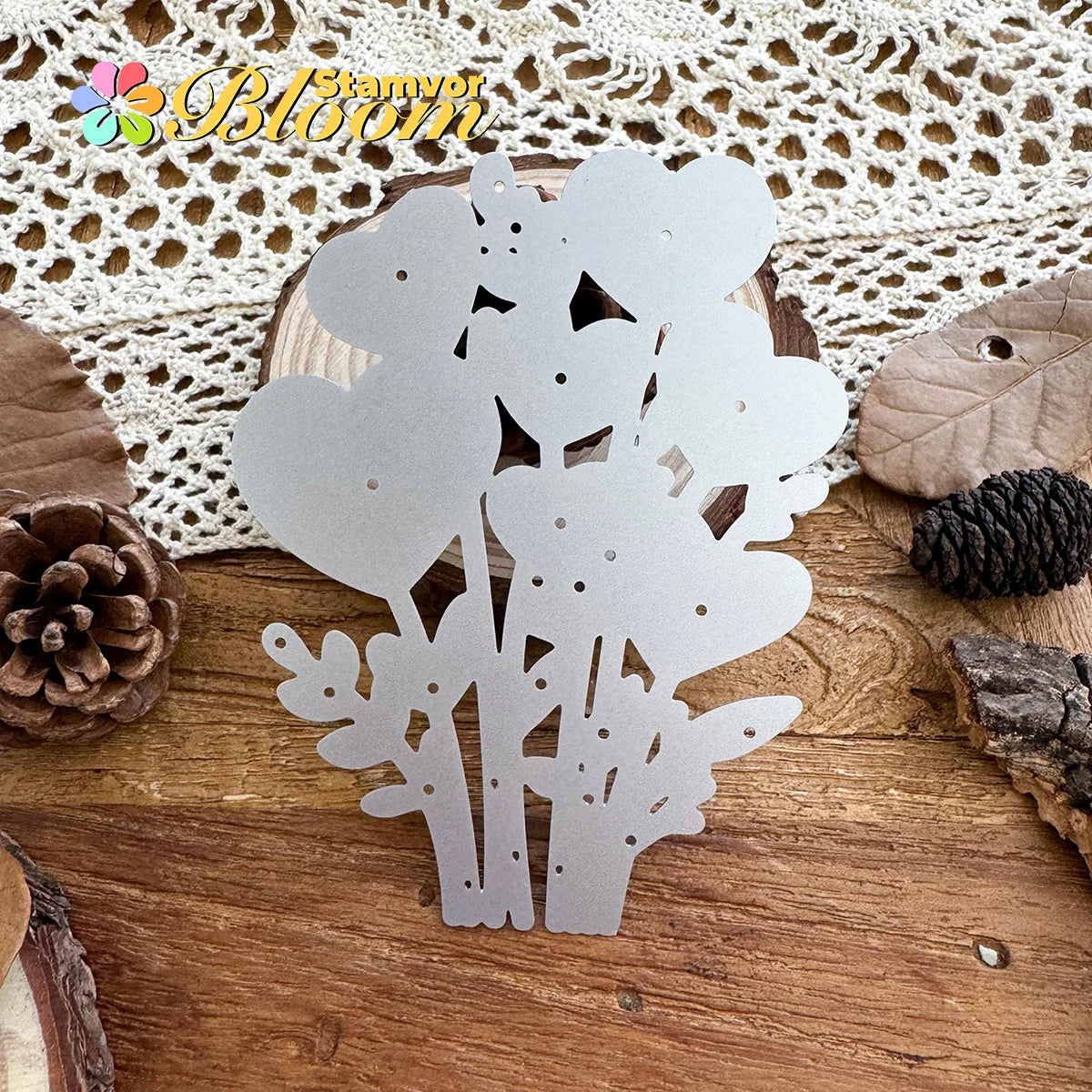 Metalen snijmal voor Kaarten maken en Scrapbook Valentijnsbloemen