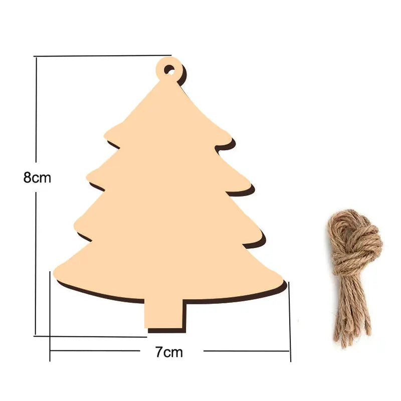 Houten figuur om zelf te kleuren/schilderen – Kerstversiering 10 stuks