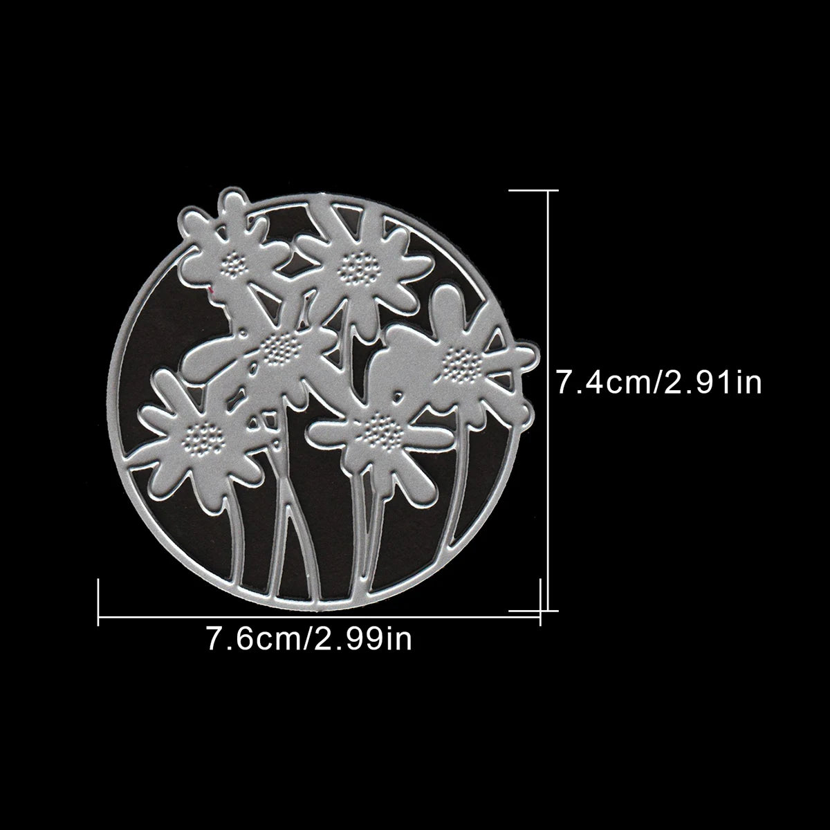 Metalen snijmal madeliefjes cirkel frame voor embossing en scrapbooking
