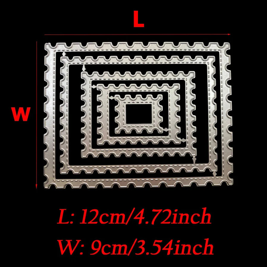 Metalen Snijmal Rechthoekig Achtergrondframe met Tandrand
