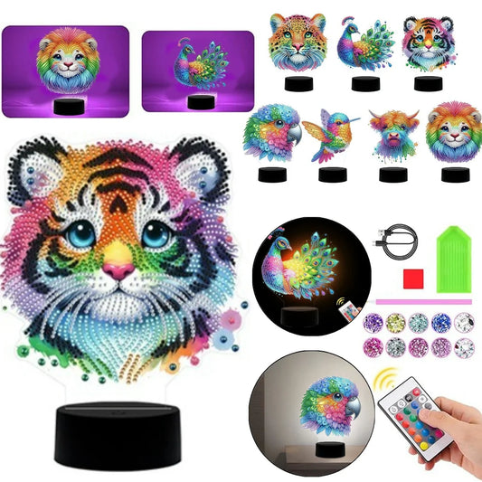 Diamond Painting Lamp Dieren LED Tafellamp voor Slaapkamer en Woonruimte