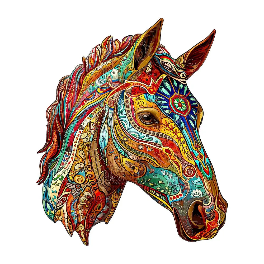 Houten figuren puzzel paard – uniek design in geschenkdoos