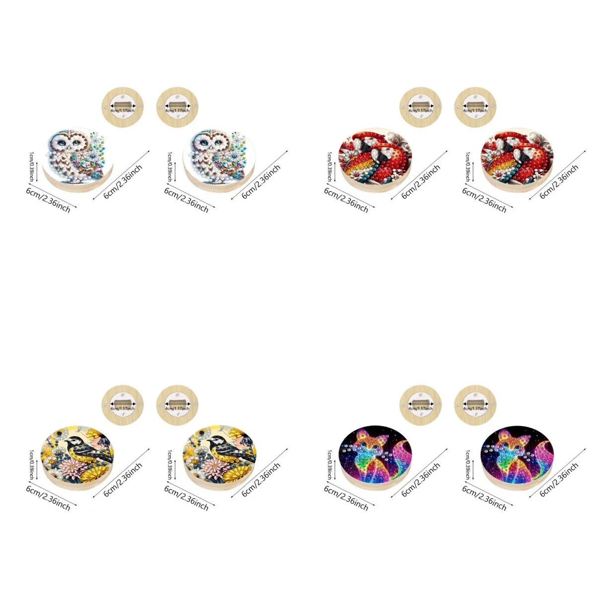 Diamond Painting Flesopener Rond Hout Strass Decoratief