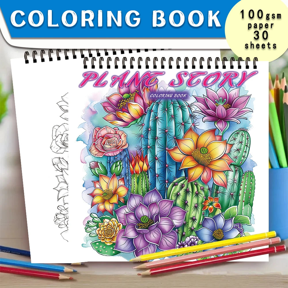 Kleurboek voor volwassenen en tieners – Spiraalbinding met dik papier voor ontspanning en creativiteit