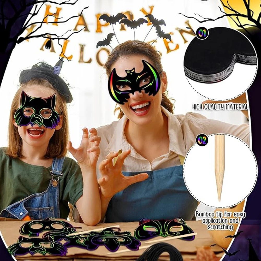 Krastekening Halloween Masker Set 6 Stuks Creatief Knutsel Pakket