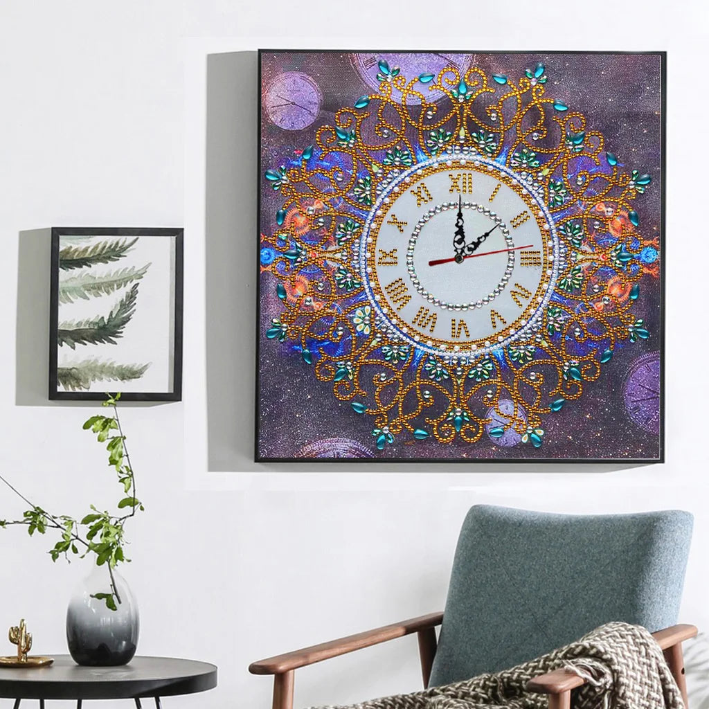 Diamond Painting Klok Mandala Rond Canvas met Steentjes