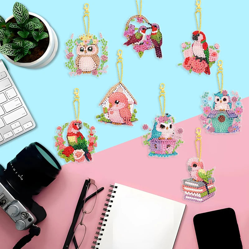 Diamond Painting Sleutelhanger set – Creatieve Hangers 6/8 stuks