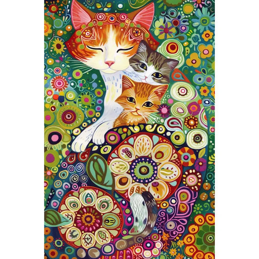 Schilderen op nummer Dieren - Kat Abstract op Canvas voor Volwassenen - 9959844