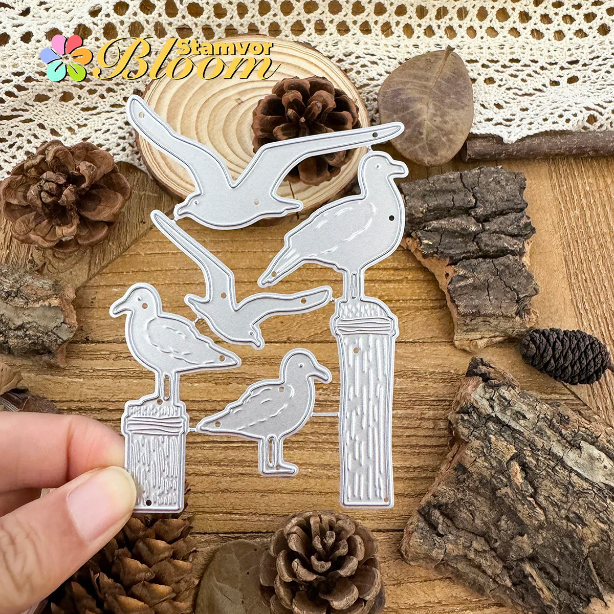 Snijmal schattige zeemeeuwen voor kaarten en scrapbooking