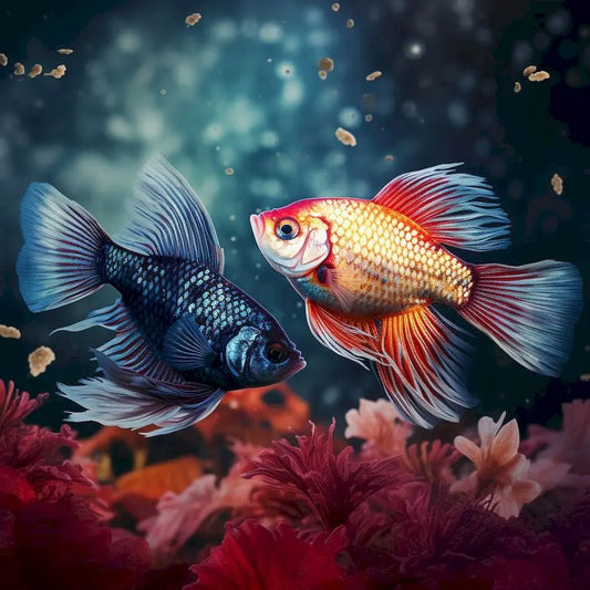 Diamond Painting Dieren - volledige bedekking - ronde of vierkante steentjes - Vissen