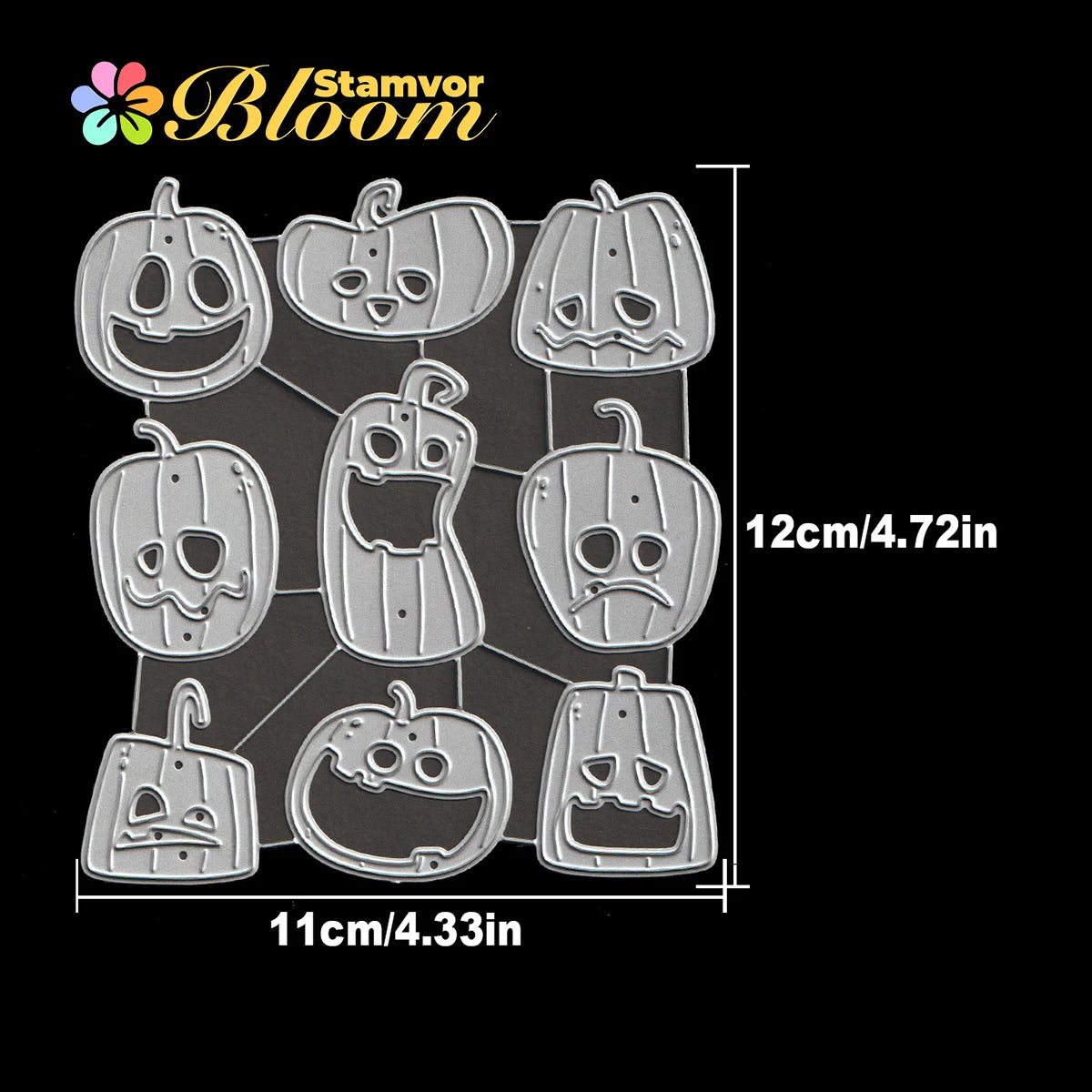 Snijmal Halloween Pompoenen Grappig Ontwerp voor Scrapbooking en Kaartdecoratie