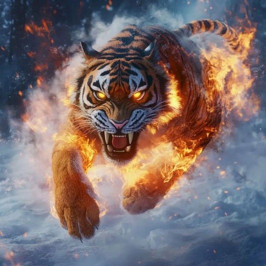 Diamond Painting Dieren - volledige bedekking - ronde of vierkante steentjes - Tijger