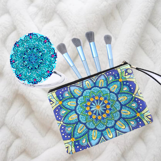 Diamond Painting Etui met Mandala Ontwerp en Luxe Spiegeltje – Set van 2