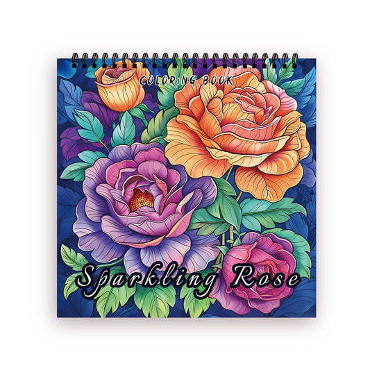 Kleurboek voor volwassenen – 30 rustgevende tekenpagina’s op dik papier - Sparkling Rose