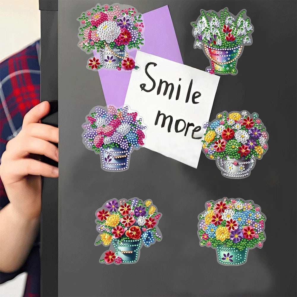 Diamond Painting Magneten – Bloemen en Cartoon Designs voor Koelkastdecoratie