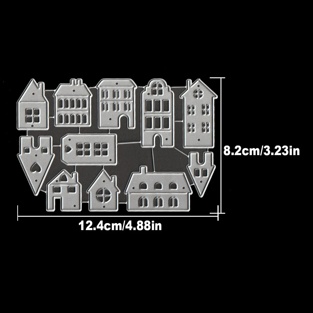 Snijmallen Straatbeeld Huizen voor Scrapbooking en Creatieve Decoratie