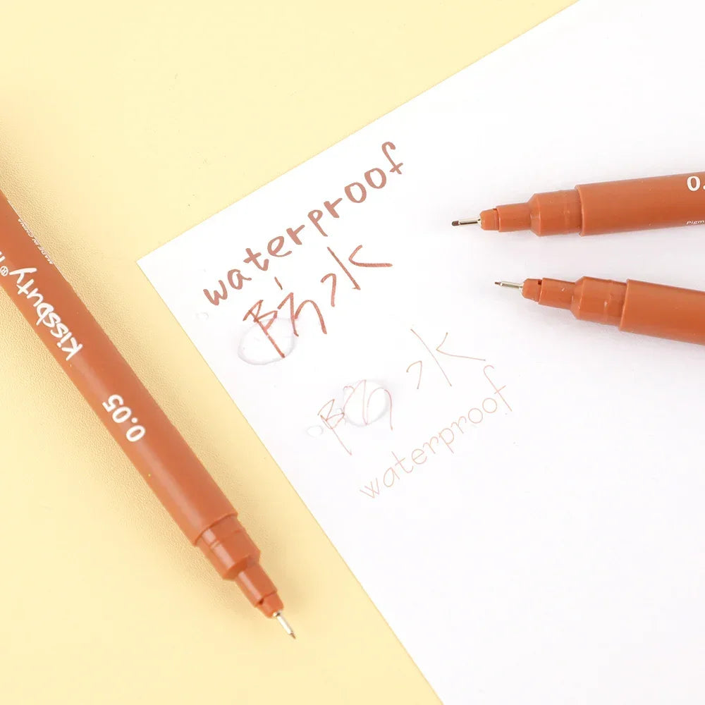 Stiften set Pigma Micron fineliners zwart/bruin met diverse puntdiktes
