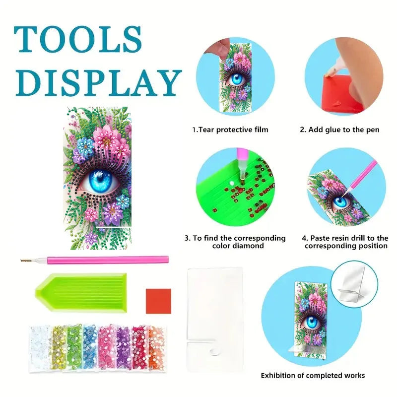 Diamond Painting Telefoon standaard met paddenstoel en ogen design