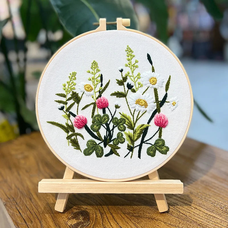 Borduurpakket Rond met Bloemenpatroon voor Beginners en Gevorderden
