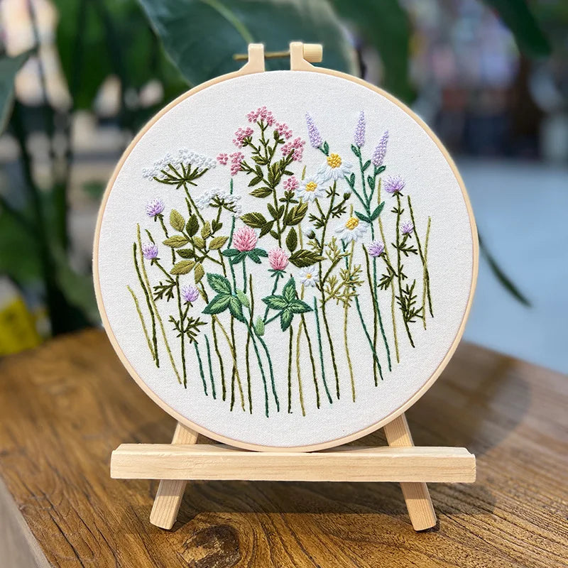 Borduurpakket Rond met Bloemenpatroon voor Beginners en Gevorderden