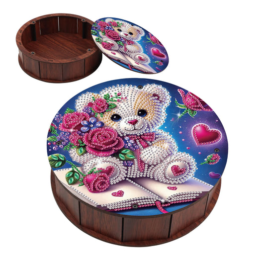 Diamond Painting Houten Ronde Opbergdoos – Creatieve Organizer voor Huisdecoratie